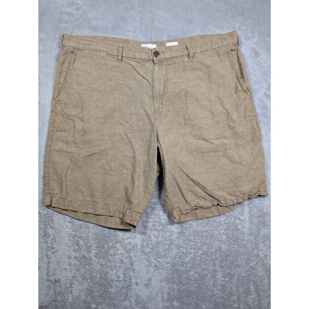 GAP Linen Shorts Mens Size 40 Khaki Chino Outdoor Beach Quiet Luxury